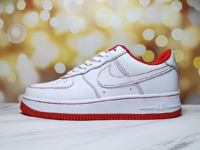 Women's Air Force 1 White/Red Shoes 156